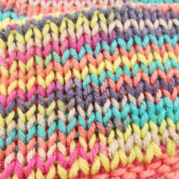 New Handmade Youth Crochet Multicolor Colorful Striped Hat Beanie Cute - Picture 9 of 10